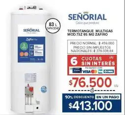 Carrefour Señorial termotanque multigas oferta
