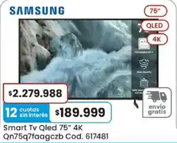 Coto Samsung smart tv qled 75" oferta