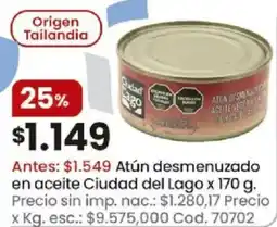 Coto Ciudad del lago atún desmenuzado en aceite oferta