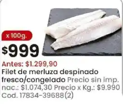 Coto Filet de merluza despinado fresco/congelado oferta