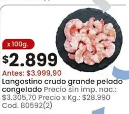 Coto Langostino crudo grande pelado congelado oferta
