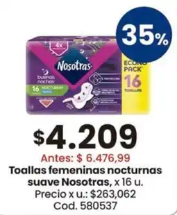 Coto Nosotras toallas femeninas nocturnas suave oferta
