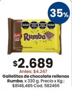 Coto Rumba galletitas de chocolate rellenas oferta