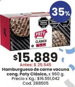 Coto Paty clásico hamburguesa de carne vacuna cong. oferta