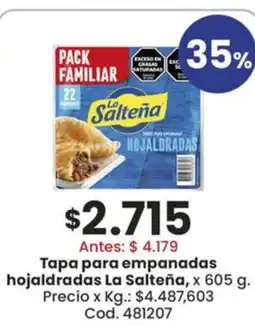 Coto La salteña tapa para empanadas hojaldradas oferta