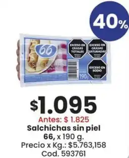 Coto 66 salchichas sin piel oferta