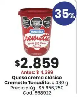 Coto Cremette tonadita queso con creme clásico oferta