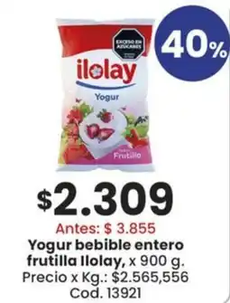 Coto Ilolay yogur bebible entero frutilla oferta