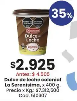 Coto La serenísima dulce de leche colonial oferta