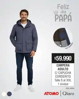 Atomo Conviene Campera adulto c/ capucha corderito oferta
