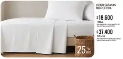 Supermercados Tadicor Juego sábanas microfibra oferta