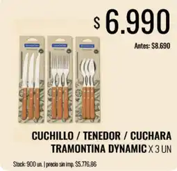 Supermercados Tadicor Cuchillo/tenedor / cuchara tramontina dynamic oferta