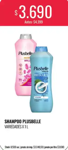 Supermercados Tadicor Plusbelle shampoo variedades oferta