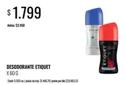 Supermercados Tadicor Etiquet desodorante oferta