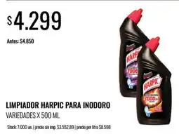 Supermercados Tadicor Harpic limpiador para inodoro variedades oferta