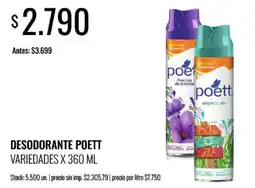 Supermercados Tadicor Poett desodorante variedades oferta