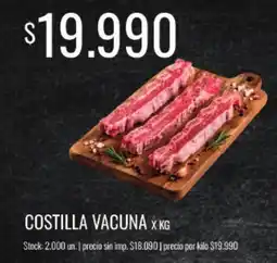 Supermercados Tadicor Costilla vacuna oferta