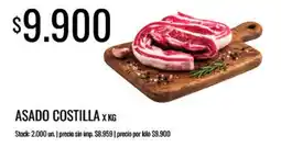 Supermercados Tadicor Asado costilla oferta
