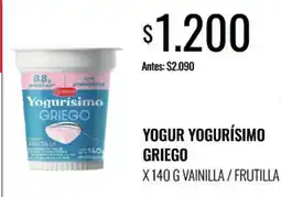 Supermercados Tadicor Yogur yogurísimo griego vainilla/frutilla oferta