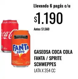Supermercados Tadicor Coca cola fanta / sprite schweppes lata gaseosa oferta