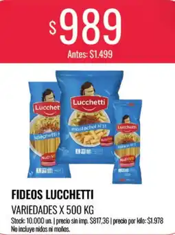 Supermercados Tadicor Lucchetti fideos variedades oferta