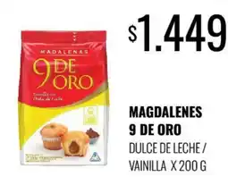 Supermercados Tadicor 9 de oro magdalenes dulce de leche/ vainilla oferta