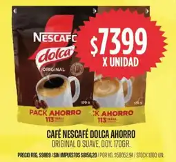 Supermercados Vea Nescafé café dolca ahorro original o suave, doy. oferta