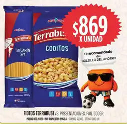 Supermercados Vea Terrabusi fideos vs. presentaciones, paq. oferta