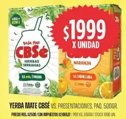 Supermercados Vea Cbsé yerba mate vs. presentaciones, paq. oferta