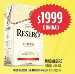 Supermercados Vea Resero vino tinto, brk oferta