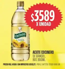 Supermercados Vea Cocinero aceite de girasol, bot. oferta