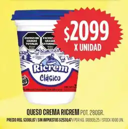 Supermercados Vea Ricrem queso crema pot. oferta