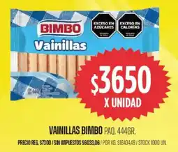 Supermercados Vea Bimbo vainillas paq. oferta