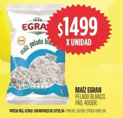 Supermercados Vea Egran pmaíz elado blanco, paq. oferta