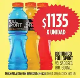 Supermercados Vea Full sport isotónico vs. sabores, bot. oferta