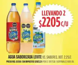 Supermercados Vea Levite agua saborizada vs. sabores, bot. oferta