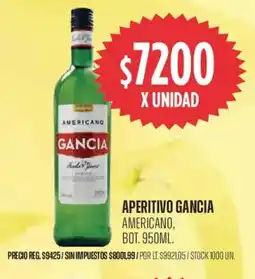 Supermercados Vea Gancia aperitivo americano, bot. oferta