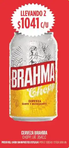 Supermercados Vea Brahma cerveza chopp, lat. oferta