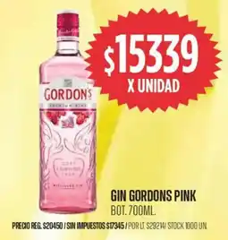 Supermercados Vea Gordon's gin pink bot. oferta