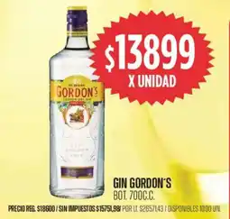 Supermercados Vea Gordon's gin bot. oferta