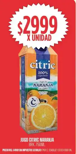 Supermercados Vea Citric jugo naranja brk. oferta