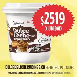 Supermercados Vea Cuisine & co rdulce de leche epostero, pot. oferta