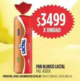 Supermercados Vea Lactal pan blanco paq. oferta