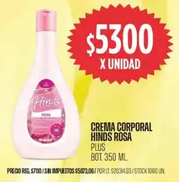 Supermercados Vea Hinds crema corporal rosa bot. oferta