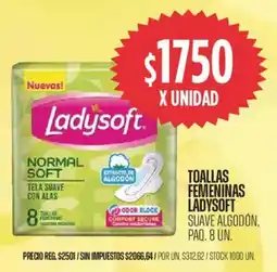 Supermercados Vea Ladysoft toallas femeninas suave algodón, paq. oferta