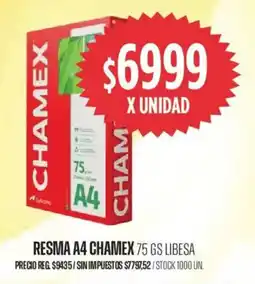 Supermercados Vea Resma A4 chamex oferta