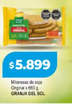 Supermayorista Vital Granja del sol milanesas de soja original oferta