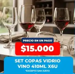 Supermayorista Vital Set copas vidrio vino oferta