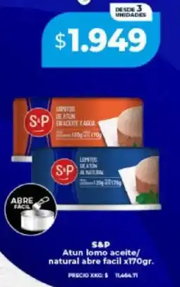 Supermayorista Vital S&P atun lomo aceite/ natural abre facil oferta