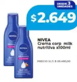 Supermayorista Vital Nivea crema corp milk nutritiva oferta
